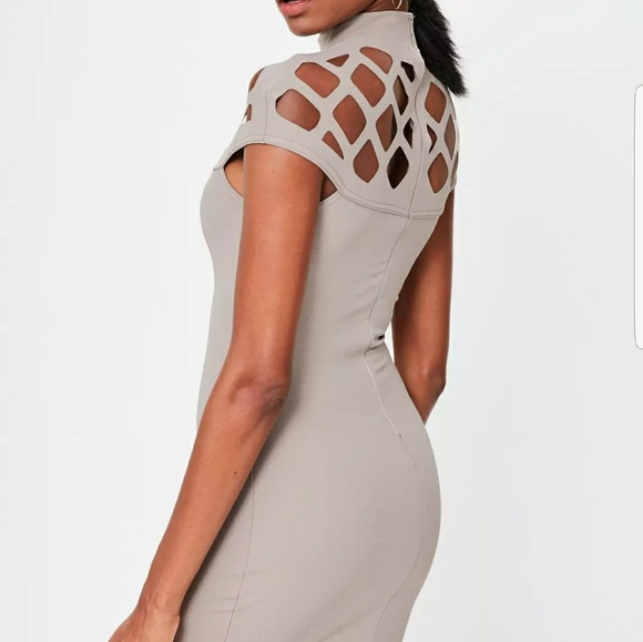 ♦️ LAST 2 High Neck Cutout Bodycon Midi Dress - Picture 4 of 4